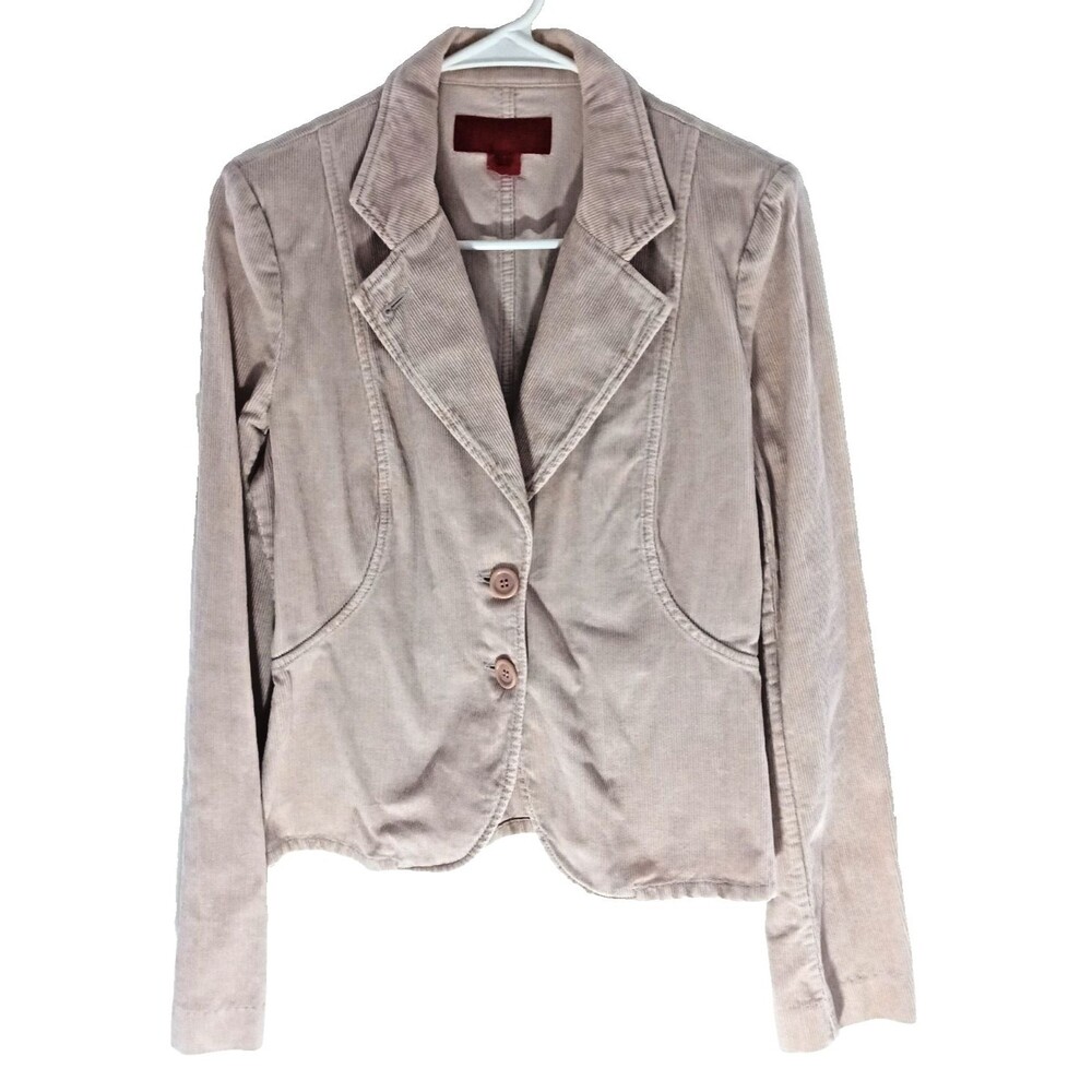 F. C. U. K. Jeans Pink Long Sleeve Blazer Womens 8 Corduroy 2 button Y2K Prep